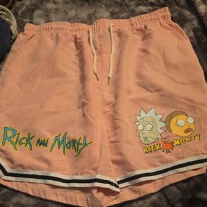ROMWE Pink Rick and Morty Athletic Shorts